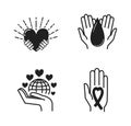 Donate hand illustration.