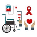 Donate help symbols vector illustration