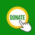 Donate icon. Contribute concept. Hand Mouse Cursor Clicks the Button