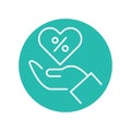 Donate interest line icon. Business crowdfunding