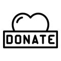 Donate love money icon outline vector. Social help