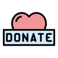 Donate love money icon vector flat