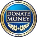 Donate Money Blue Vintage Round Label Icon Royalty Free Stock Photo