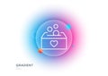 Donate money box line icon. Fundraising box sign. Gradient blur button. Vector Royalty Free Stock Photo