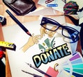 Donate Money Charity Generous Hands Concept Royalty Free Stock Photo