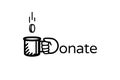 Donate money vector logo. Donate and help. Charity, donation concept