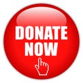 Donate now red round web button