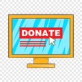 Donate online concept icon, cartoon style Royalty Free Stock Photo