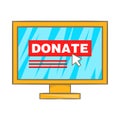 Donate online concept icon, cartoon style Royalty Free Stock Photo