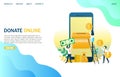Donate online vector website landing page design template