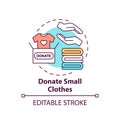 Donate small clothes concept icon