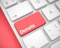 Donate - Text on the Red Keyboard Key. 3D. Royalty Free Stock Photo