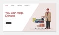 Donate to help landing page vector template