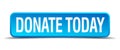 Donate today blue 3d realistic square button