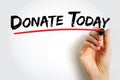 DONATE TODAY text concept for presentations and reports Royalty Free Stock Photo