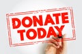 DONATE TODAY text stamp concept for presentations and reports Royalty Free Stock Photo
