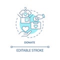 Donate turquoise concept icon Royalty Free Stock Photo