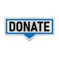 Donate vector banner tag donate sign on white Royalty Free Stock Photo