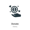 Donate vector icon on white background. Flat vector donate icon symbol sign from modern charity collection for mobile concept and