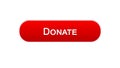 Donate web interface button red color, social support, fundraising online