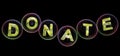 The donate word in bubble Royalty Free Stock Photo
