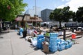 Donated water and supplies for protesters on Capitol Hill Royalty Free Stock Photo