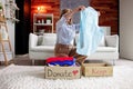 Donating Decluttering And Cleaning Up Wardrobe Royalty Free Stock Photo