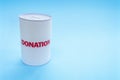 Donation box background with copy scape Royalty Free Stock Photo