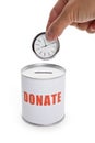 Donation Box and clock Royalty Free Stock Photo