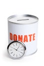 Donation Box and clock Royalty Free Stock Photo