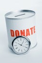Donation Box and clock Royalty Free Stock Photo