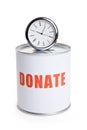 Donation Box and clock Royalty Free Stock Photo