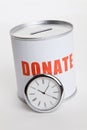 Donation Box and clock Royalty Free Stock Photo