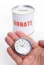 Donation Box and clock Royalty Free Stock Photo