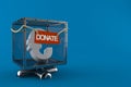 Donation box with euro currency Royalty Free Stock Photo