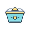 Color illustration icon for Donation Box, alms deed and money Royalty Free Stock Photo