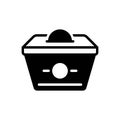 Black solid icon for Donation Box, alms deed and money Royalty Free Stock Photo