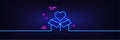 Donation box line icon. Fundraising sign. Neon light glow effect. Vector