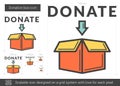 Donation box line icon. Royalty Free Stock Photo