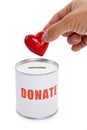 Donation Box and Red Heart Royalty Free Stock Photo