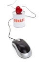 Donation Box and Red Heart Royalty Free Stock Photo