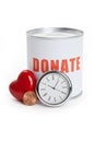 Donation Box and Red Heart Royalty Free Stock Photo
