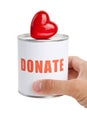 Donation Box and Red Heart Royalty Free Stock Photo