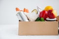 Donation box with various food Royalty Free Stock Photo