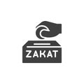 Donation box for Zakat vector icon