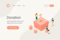 Donation and charity isometric concept.