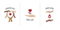Donation and charity logo icon set. minimal simple diverse people hand and heart symbol. concept of Charity donation and volunteer