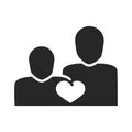 Donation charity volunteer help social people heart community silhouette style icon Royalty Free Stock Photo