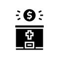 donation christianity glyph icon vector illustration