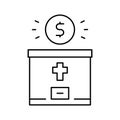 donation christianity line icon vector illustration